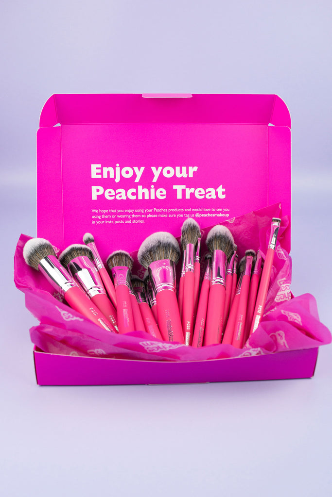25 Piece Makeup Brush Set shown in box