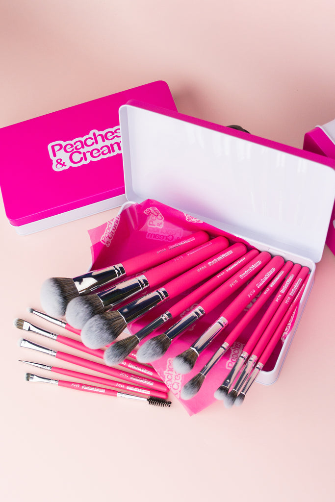 15 Piece Makeup Brush Set shown with packaging