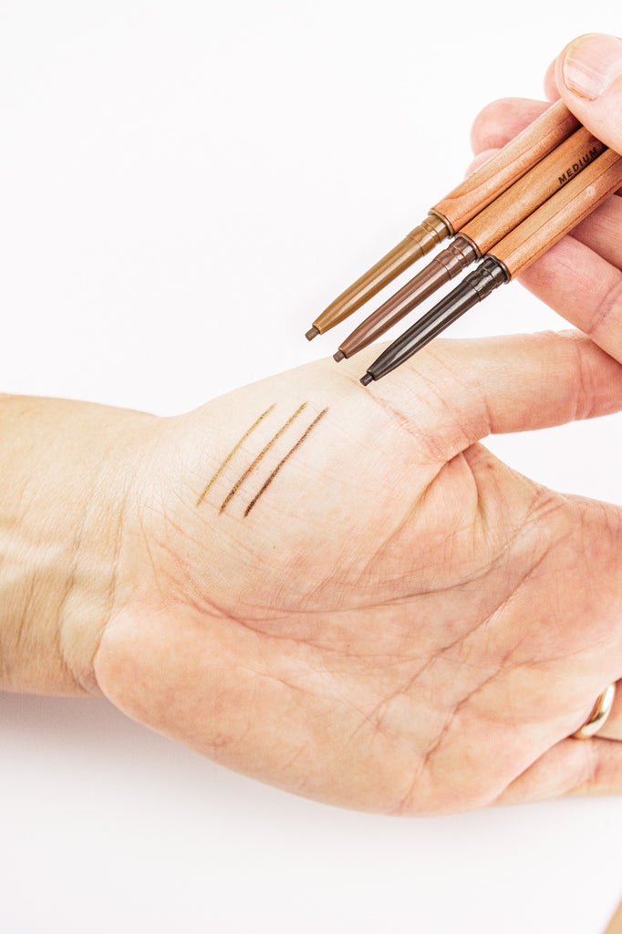 Peaches & Cream Brow Definer Set swatched on model's hand